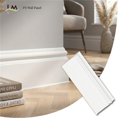 تخته دامن سفید مدرن PS دیواری تزئینی ضد آب خط لبه انعطاف پذیر برای نمای داخلی